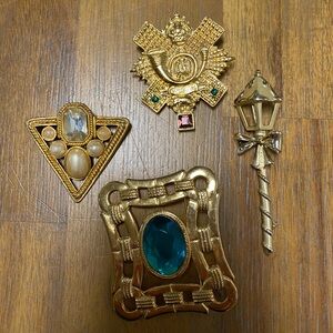 Vintage gold tone Brooches